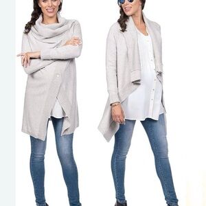 Séraphine Denise Wrap Maternity Cardigan Cream Cotton Cashmere Size‎ Small